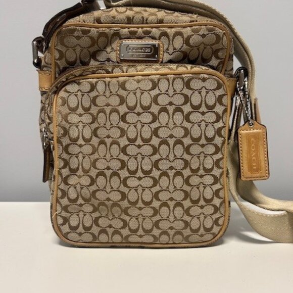 Coach Mini Crossbody Beige and Brown - Picture 1 of 6